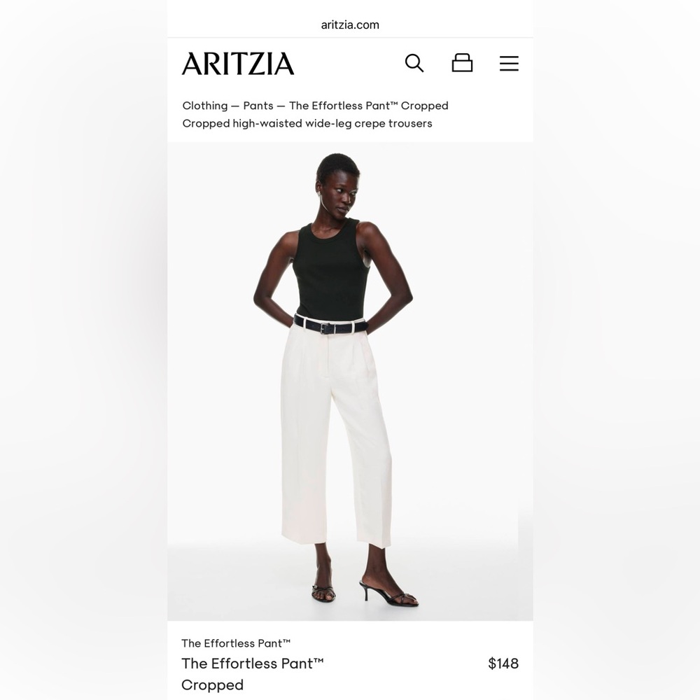 Aritzia Effortless Pant - Cropped Size 8
